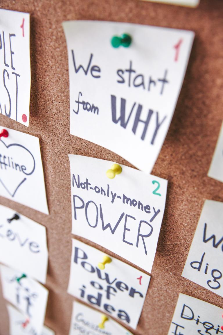 Post-It's on A Corkboard